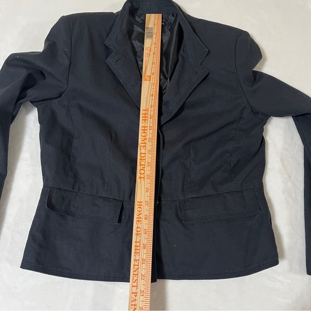 Chadwicks Linen Blend Military Style Jacket Blazer Black Size 10 - Picture 8 of 9